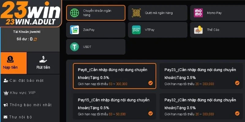 Hướng dẫn nạp tiền kubet 11 net qua thẻ ngân hàng